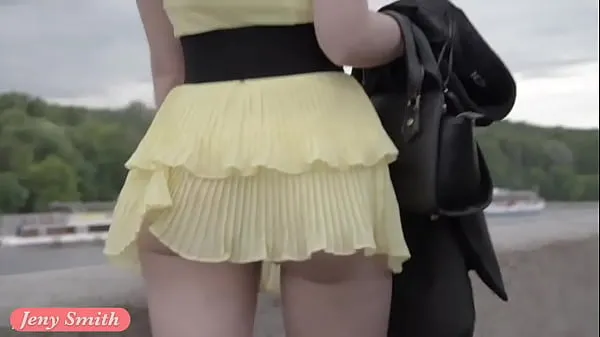 Big Jeny Smith public flasher shares great upskirt views on the streets power Movies