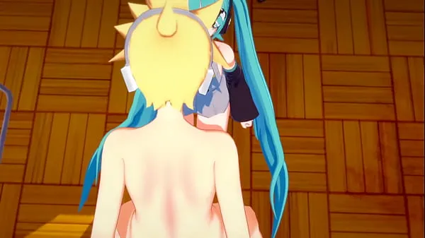 Grandes Vocaloid Hentai 3D - Len y Miku. Paja y mamada con semen en la bocapelículas poderosas