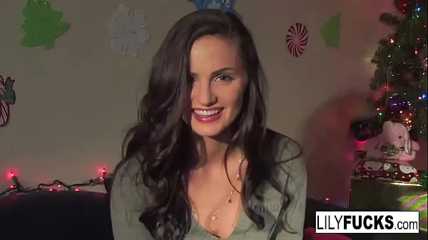 Big Lily tells us her horny Christmas wishes before satisfying herself in both holes power Movies