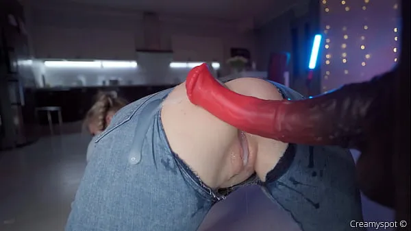 Big Big Ass Teen in Ripped Jeans Gets Multiply Loads from Northosaur Dildo power Movies